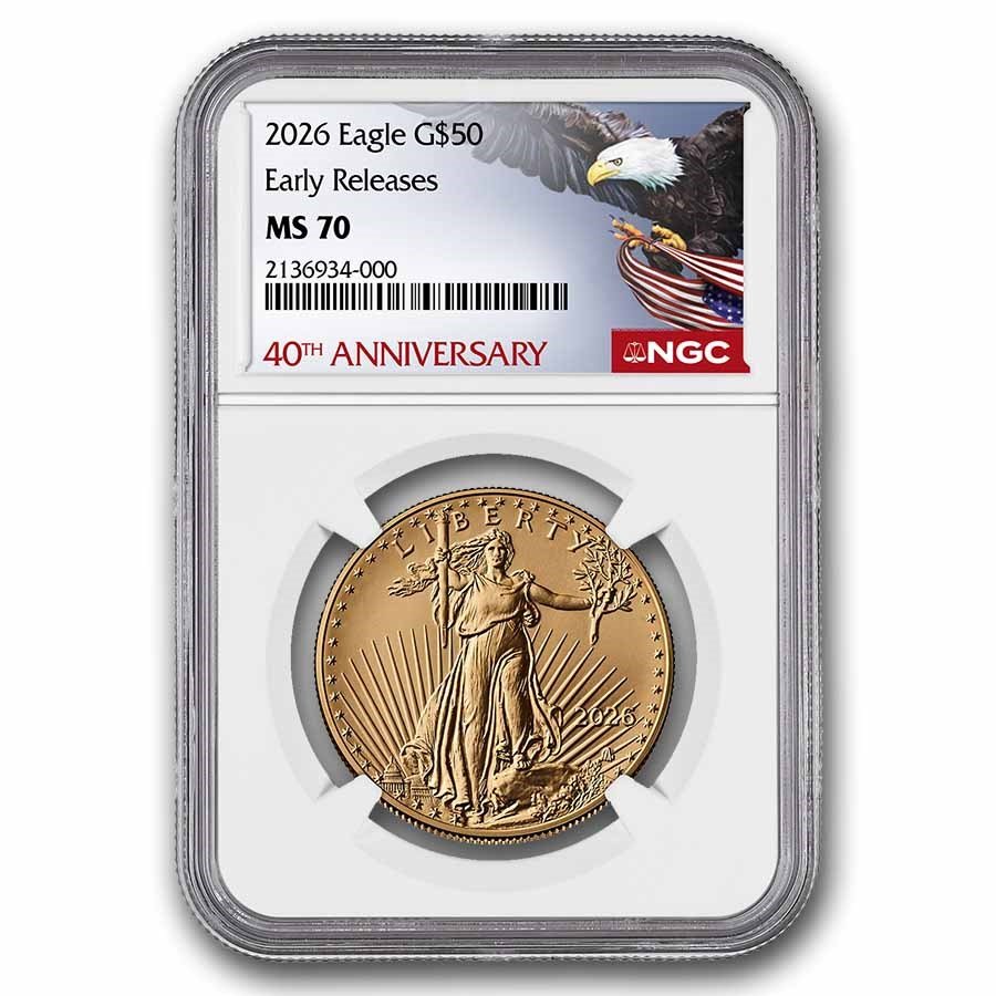 2026 1 oz American Gold Eagle MS-70 NGC (ER, 40th Anniversary)