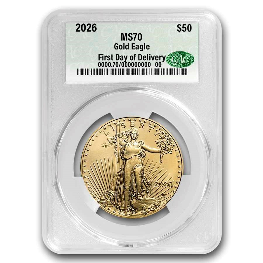 2026 1 oz American Gold Eagle MS-70 CAC (First Day of Delivery)