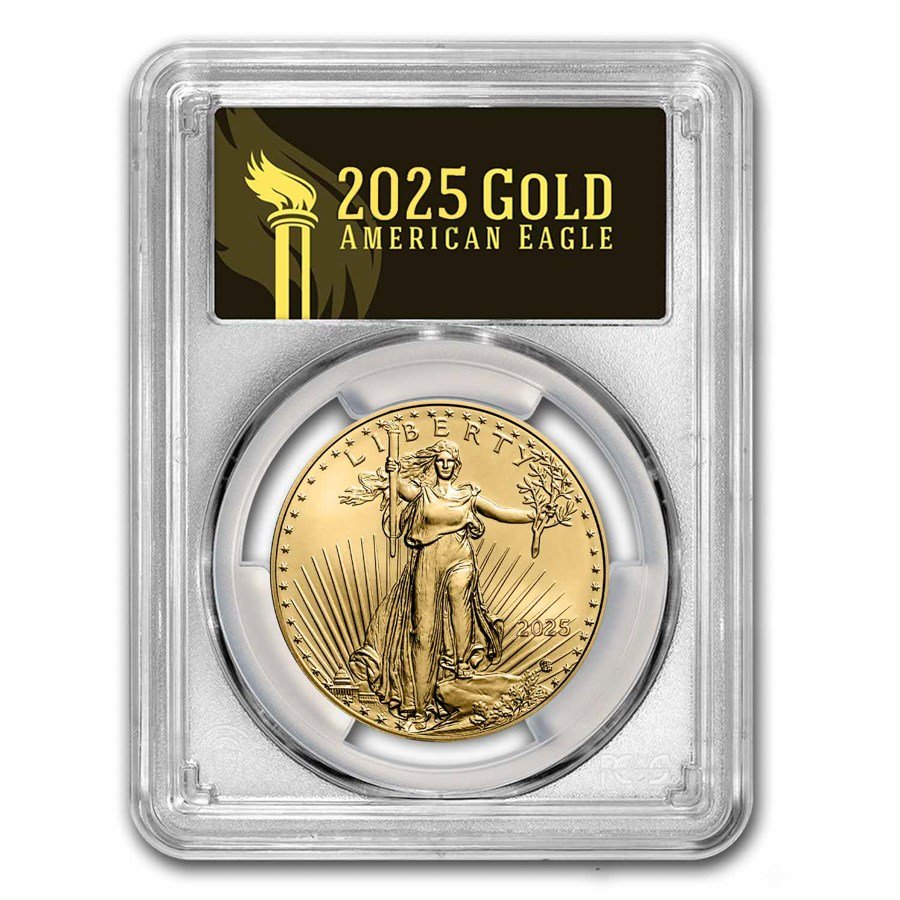 2025 1 oz American Gold Eagle MS-70 PCGS (FDI, Black Label)