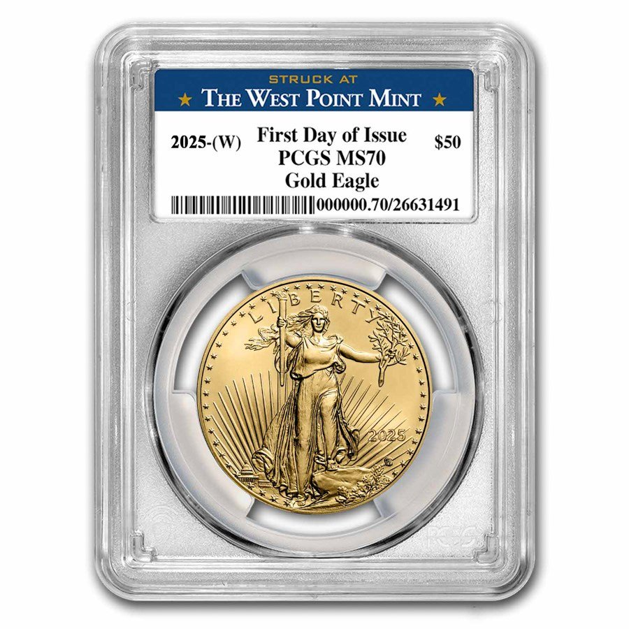 2025-(W) 1 oz American Gold Eagle MS-70 PCGS (FDI, West Point)