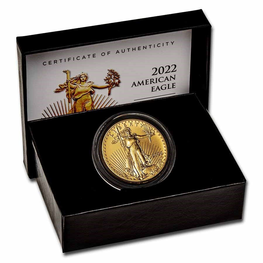 2022-W 1 oz Burnished Gold Eagle (w/Box & COA)