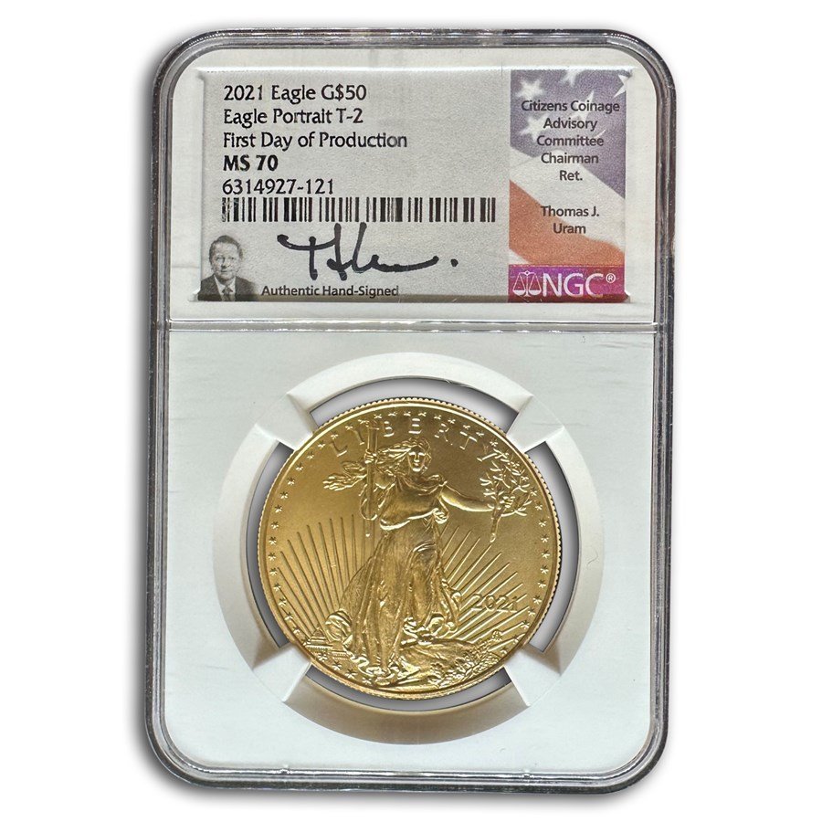 2021 1 oz American Gold Eagle (T2) MS-70 NGC (First Production)