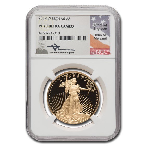2019-W 1 oz Proof American Gold Eagle PF-70 UCAM NGC (Mercanti)