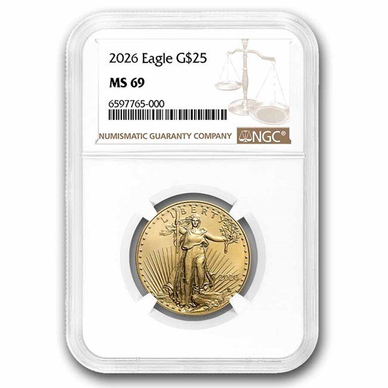 2026 1/2 oz American Gold Eagle MS-69 NGC