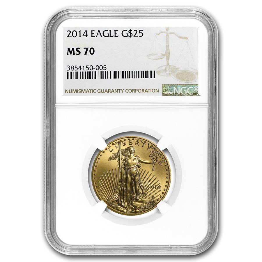 2014 1/2 oz American Gold Eagle MS-70 NGC