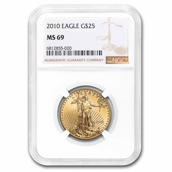 2010 1/2 oz American Gold Eagle MS-69 NGC