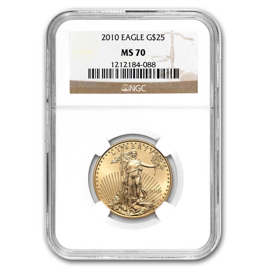 2010 1/2 oz American Gold Eagle MS-70 NGC
