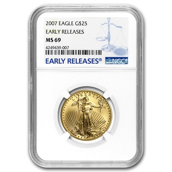 2007 1/2 oz American Gold Eagle MS-69 NGC (Early Releases)