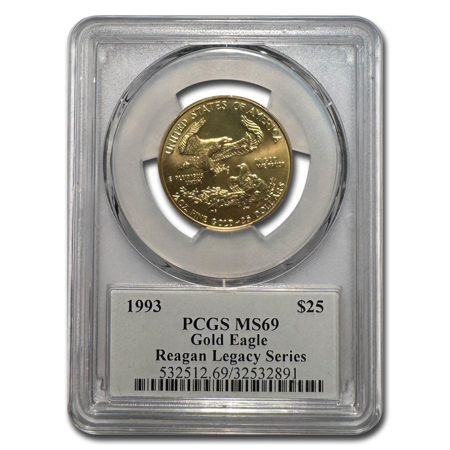 1993 1/2 oz American Gold Eagle MS-69 PCGS (Reagan Signed)