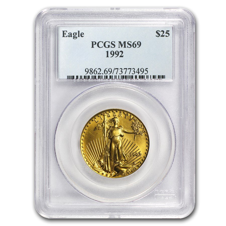 1992 1/2 oz American Gold Eagle MS-69 PCGS