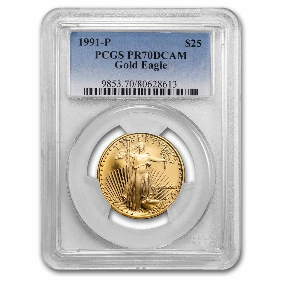 1991-P 1/2 oz Proof American Gold Eagle PR-70 PCGS