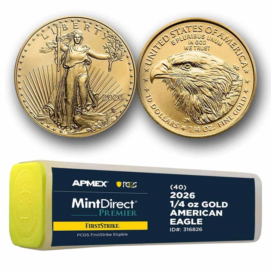 2026 1/4 oz Gold Eagles (40-Coin MD® Premier + PCGS FS® Tube)
