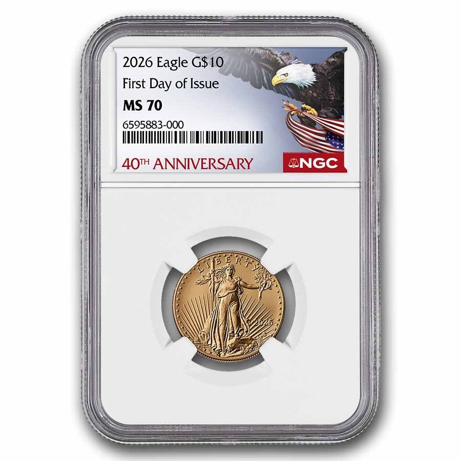 2026 1/4 oz American Gold Eagle MS-70 NGC (FDI, 40th Anniversary)