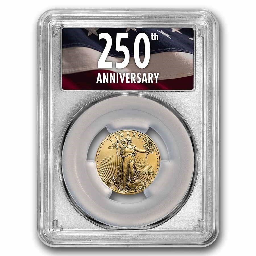 2026 1/4 oz American Gold Eagle MS-70 PCGS (FDI, 250th Anniv)