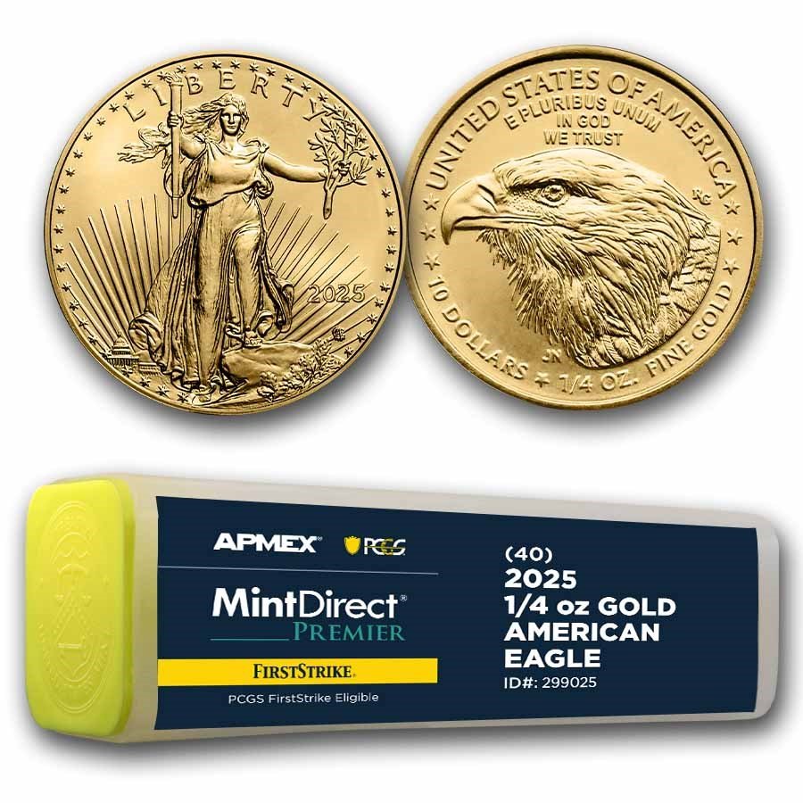 2025 1/4 oz Gold Eagles (40-Coin MD® Premier + PCGS FS® Tube)