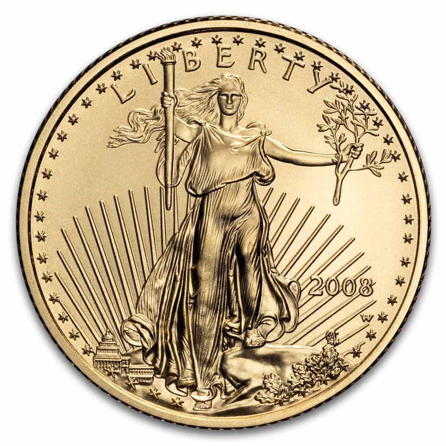 2008-W 1/4 oz Burnished American Gold Eagle (Capsule Only)