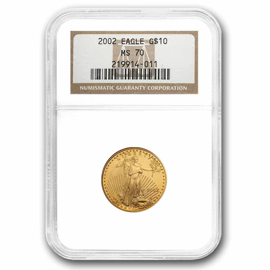 2002 1/4 oz American Gold Eagle MS-70 NGC