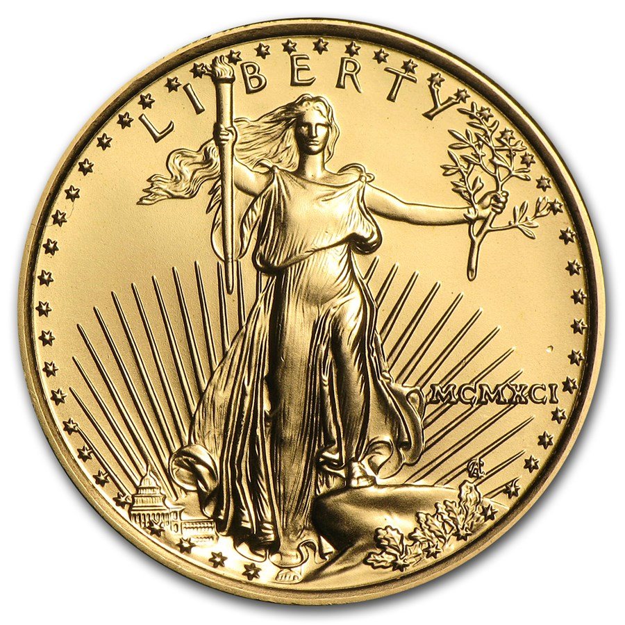 1991 1/4 oz American Gold Eagle BU (MCMXCI)