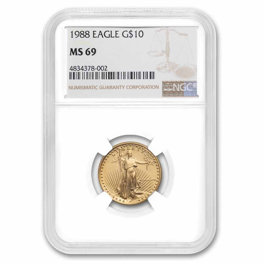1988 1/4 oz American Gold Eagle MS-69 NGC