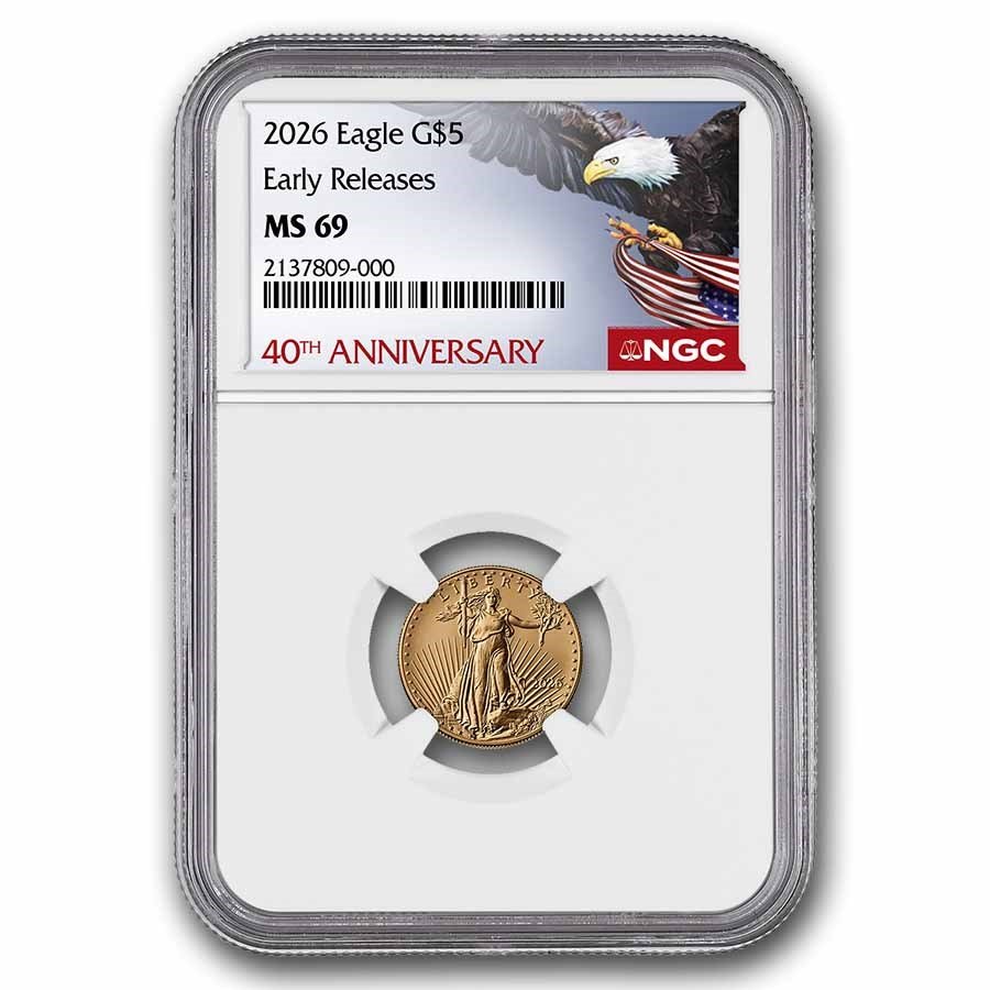 2026 1/10 oz American Gold Eagle MS-69 NGC (ER, 40th Anniversary)