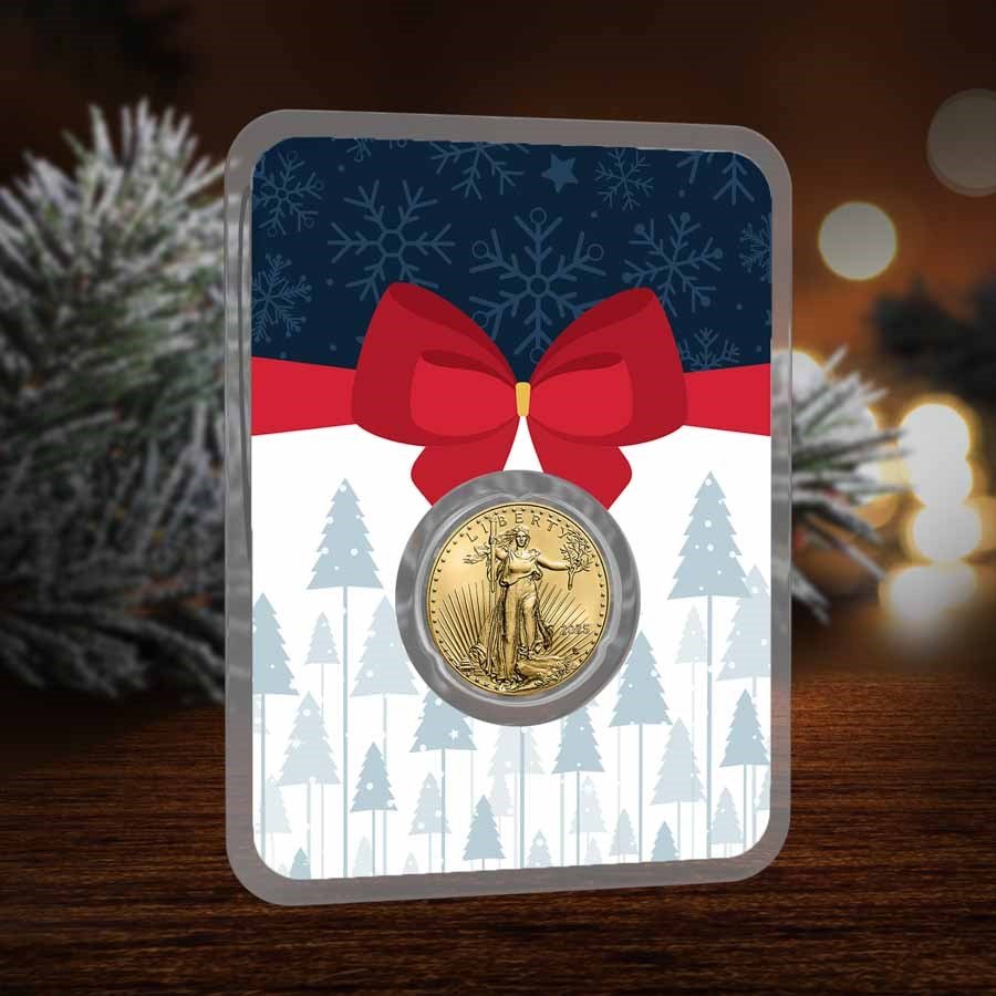 2025 1/10 oz American Gold Eagle - w/Gift Wrap Pine Woods Card