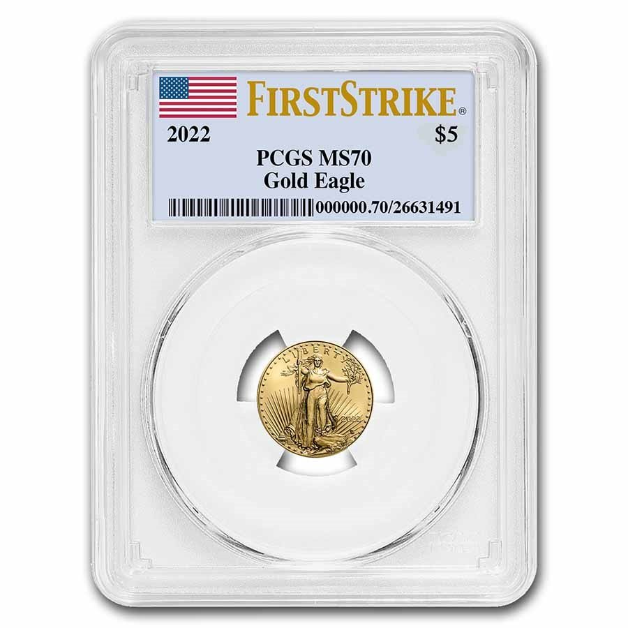 2022 1/10 oz American Gold Eagle MS-70 PCGS (FirstStrike®)2022 1/10 oz American Gold Eagle MS-70 PCGS (FirstStrike®)2022 1/10 oz American Gold Eagle MS-70 PCGS (FirstStrike®)