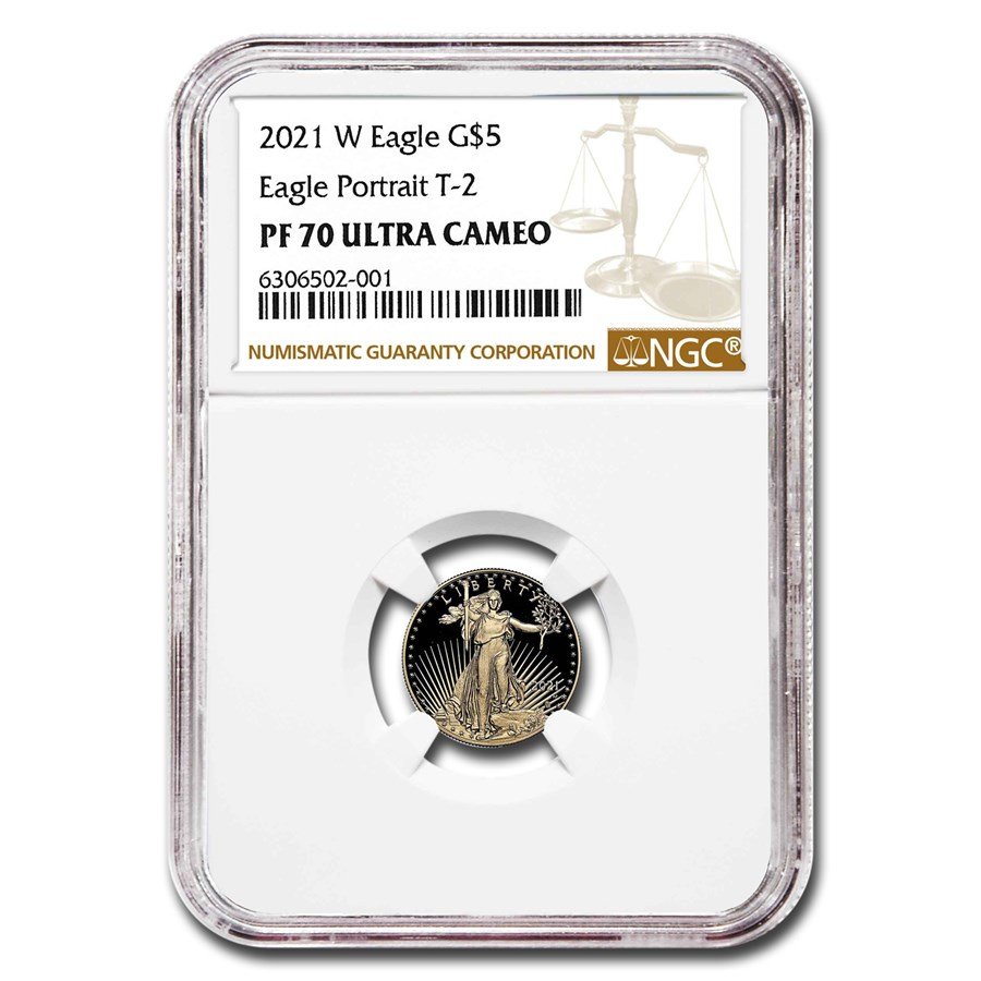 2021-W 1/10 oz Proof Gold Eagle T2 PF-70 UCAM NGC