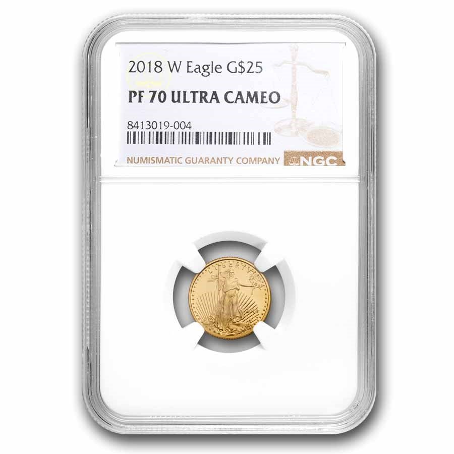 2018-W 1/10 oz Proof American Gold Eagle PF-70 NGC