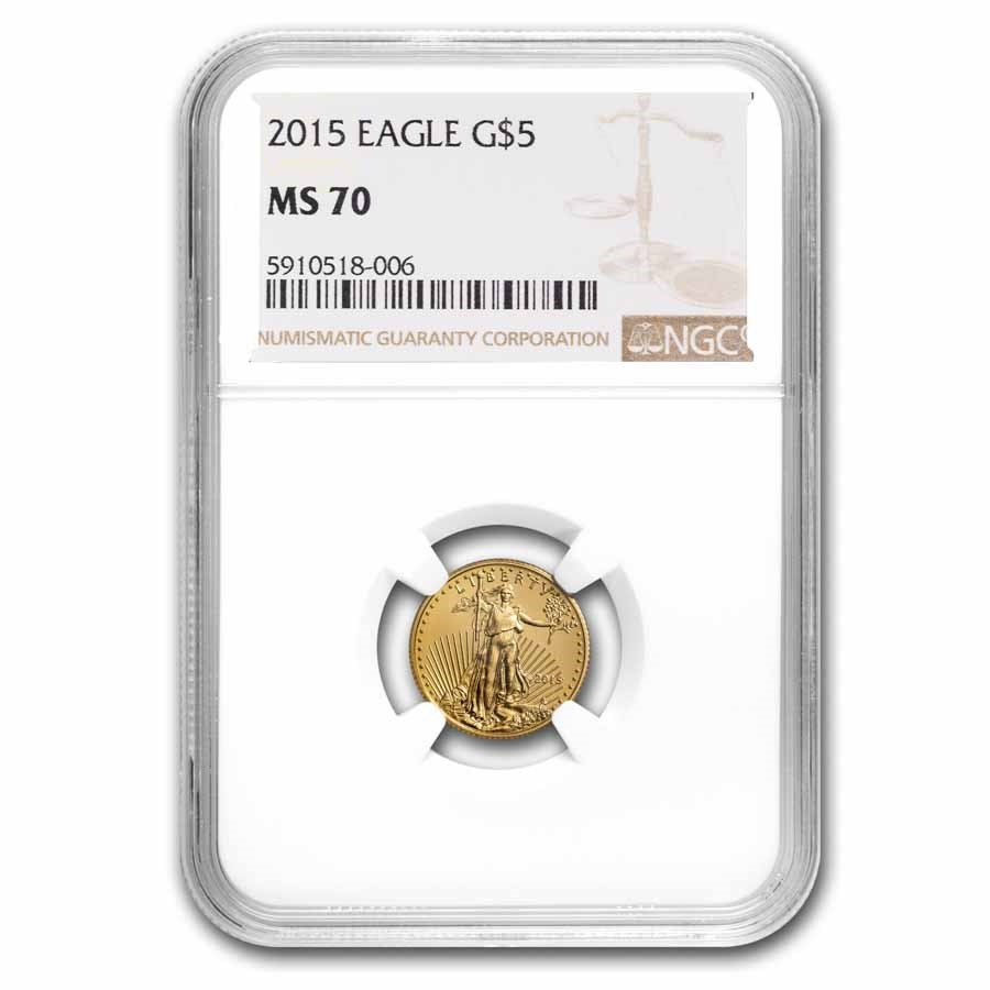 2015 1/10 oz American Gold Eagle MS-70 NGC