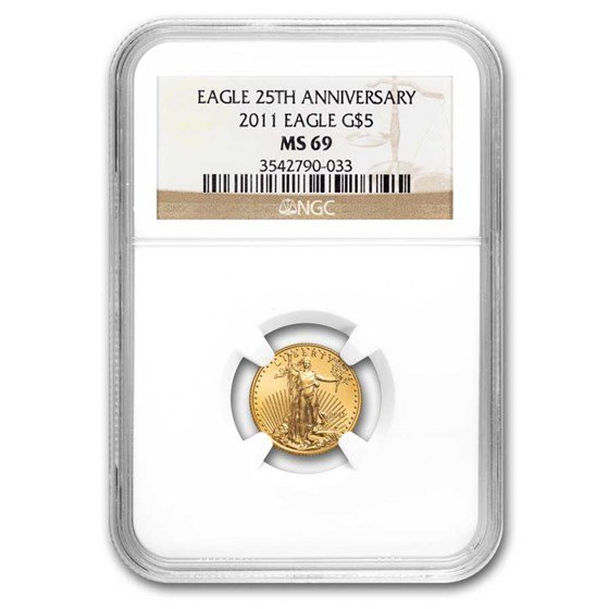 2011 1/10 oz American Gold Eagle MS-69 NGC