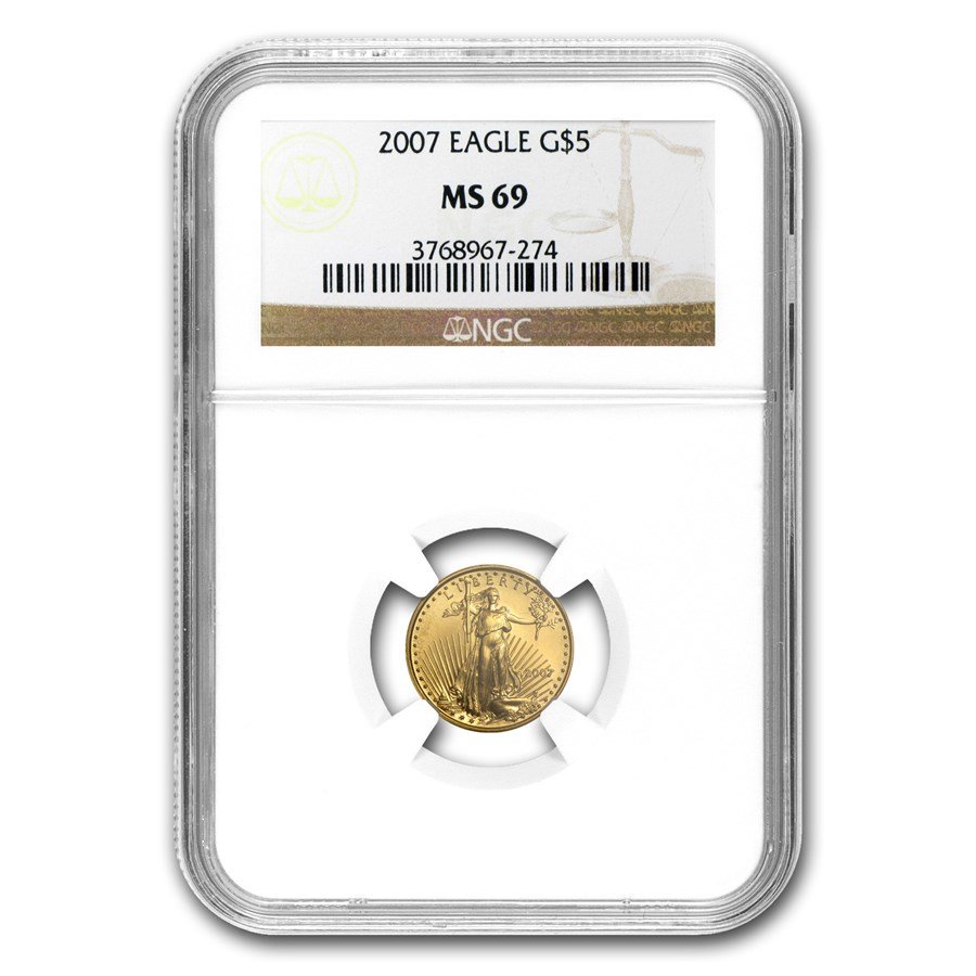 2007 1/10 oz American Gold Eagle MS-69 NGC