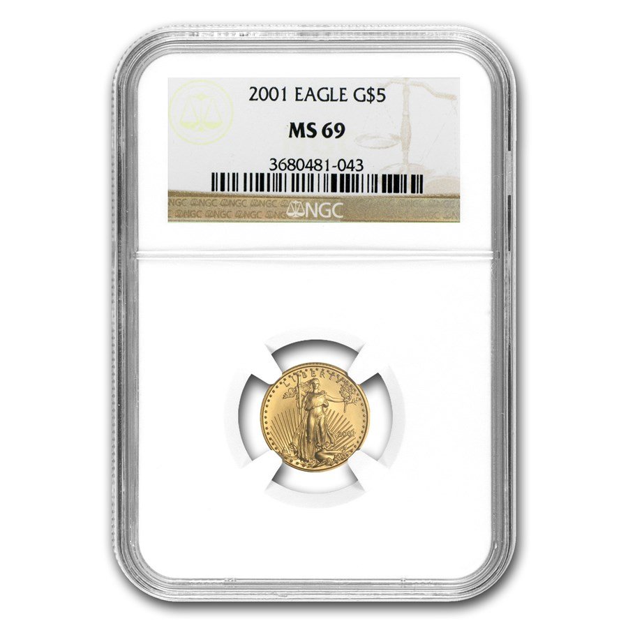 2001 1/10 oz American Gold Eagle MS-69 NGC
