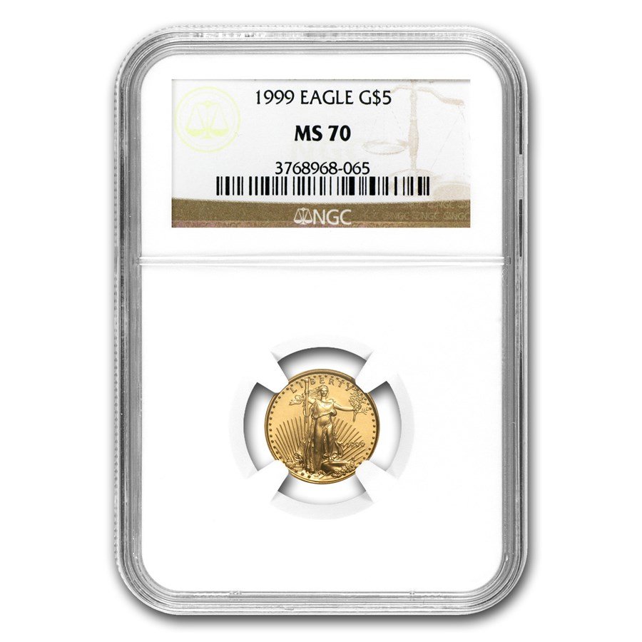 1999 1/10 oz American Gold Eagle MS-70 NGC