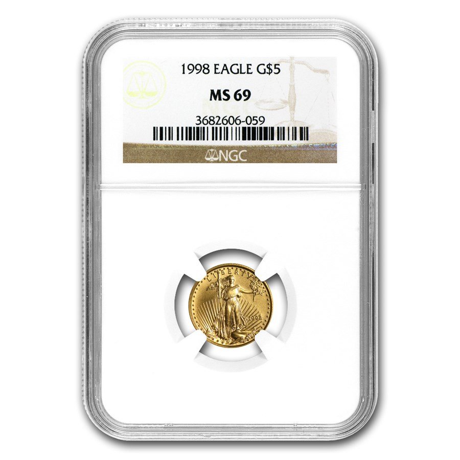 1998 1/10 oz American Gold Eagle MS-69 NGC