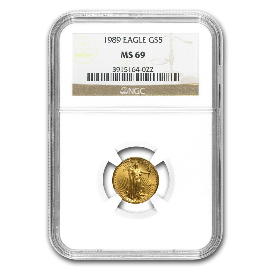 1989 1/10 oz American Gold Eagle MS-69 NGC