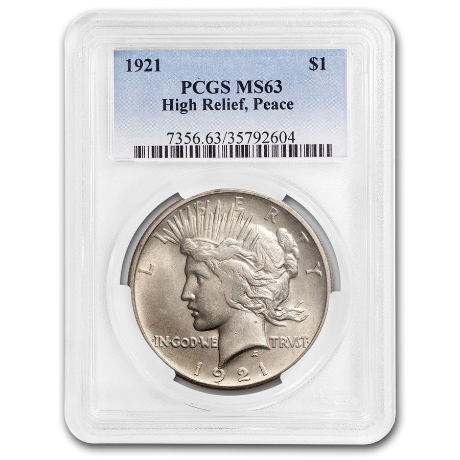 1921 Peace Dollar MS-63 PCGS