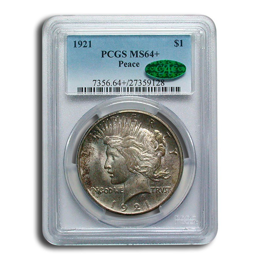1921 Peace Dollar MS-64+ Plus PCGS (CAC)