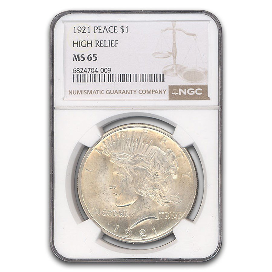 1921 High-Relief Peace Dollar MS-65 NGC