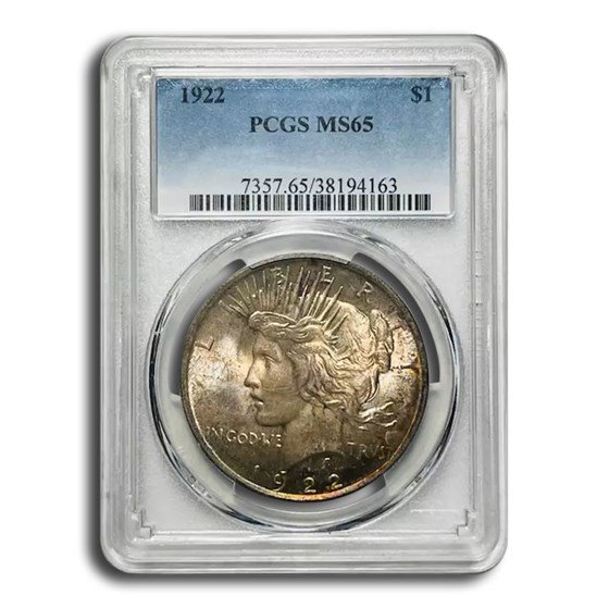 1922 Peace Dollar MS-65 PCGS (Toned)