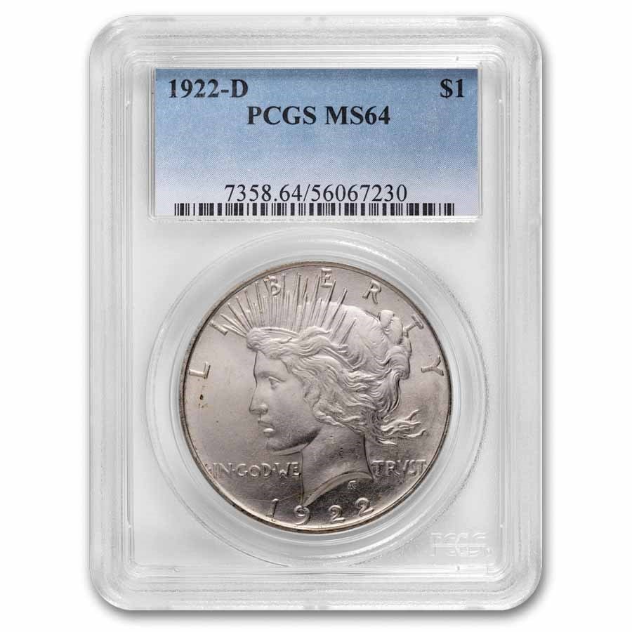 1922-D Peace Dollar MS-64 PCGS
