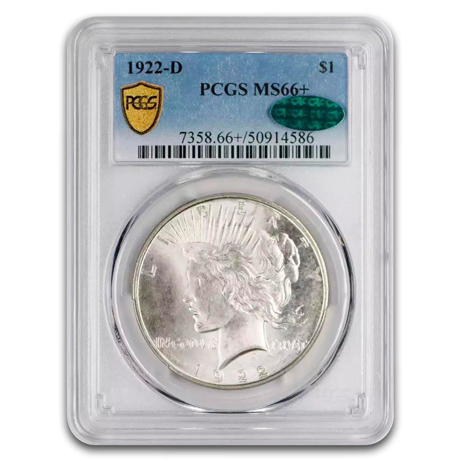 1922-D Peace Dollar MS-66+ PCGS CAC