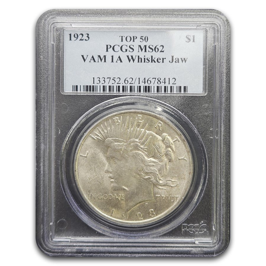1923 Peace Dollar MS-62 PCGS (VAM-1A, Whisker Jaw, Top-50)