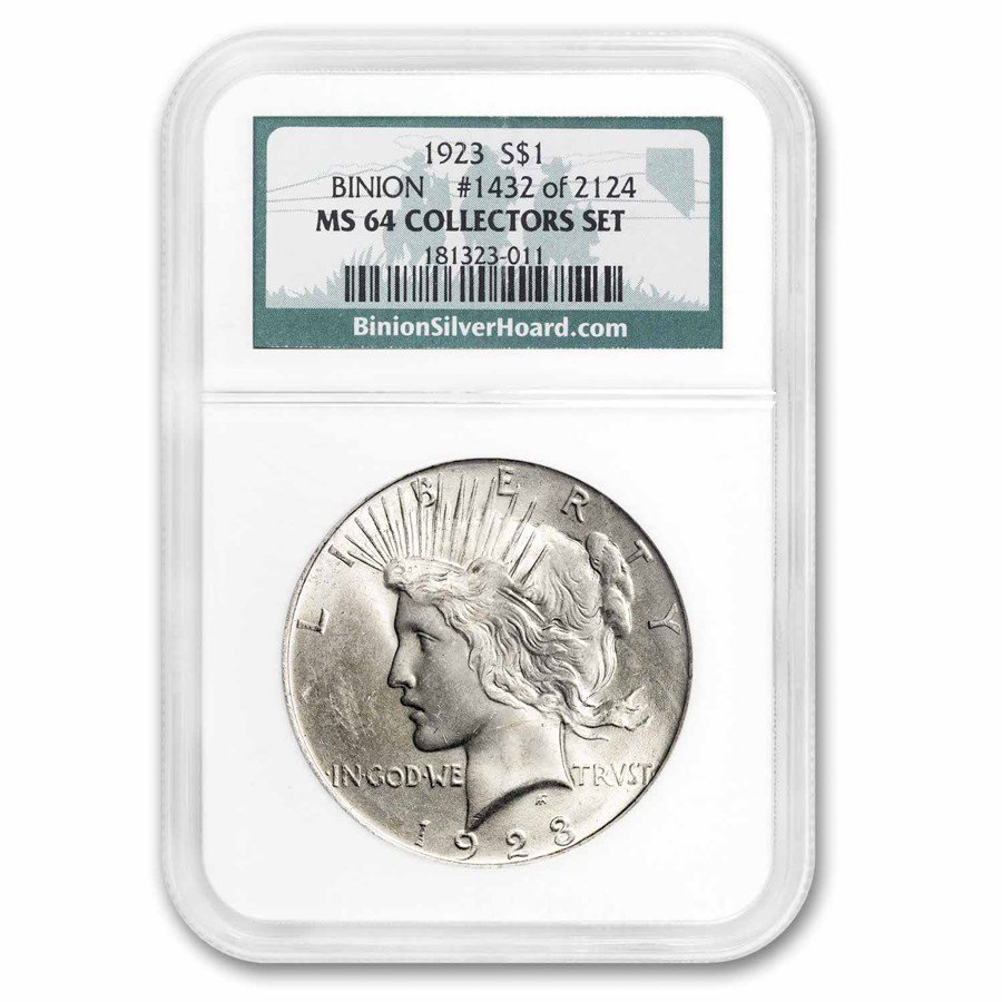 1923 Peace Dollar MS-64 NGC (Binion Collection)