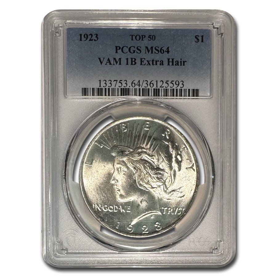 1923 Peace Dollar MS-64 PCGS (VAM-1B Extra Hair)