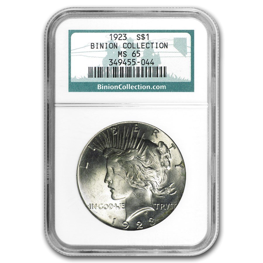 1923 Peace Dollar MS-65 NGC (Binion Collection)