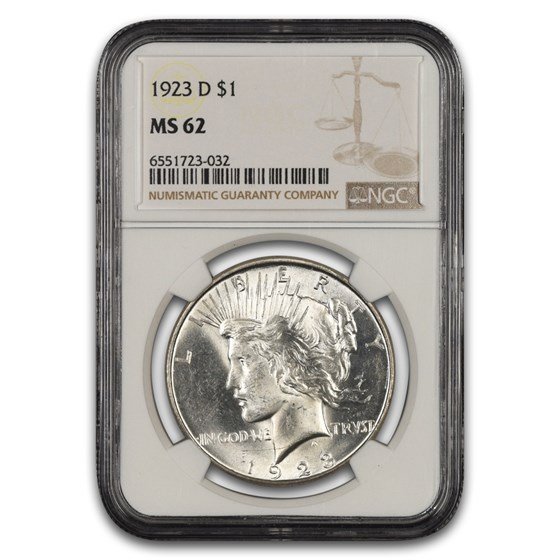 1923-D Peace Dollar MS-62 NGC