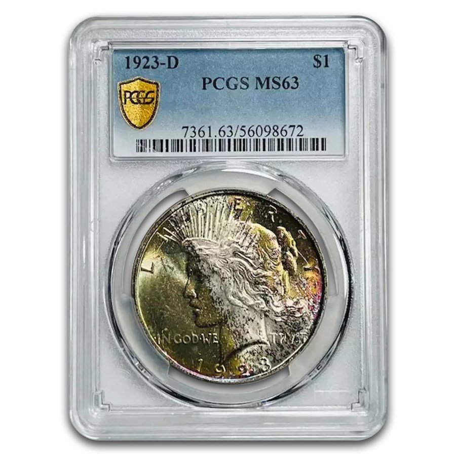 1923-D Peace Dollar MS-63 PCGS (Toned)