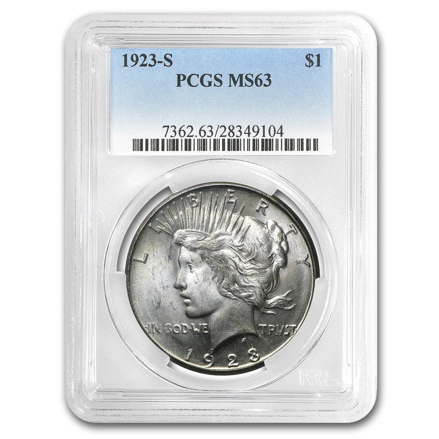 1923-S Peace Dollar MS-63 PCGS