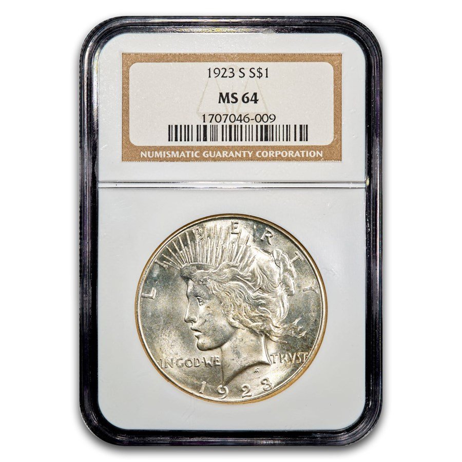 1923-S Peace Dollar MS-64 NGC