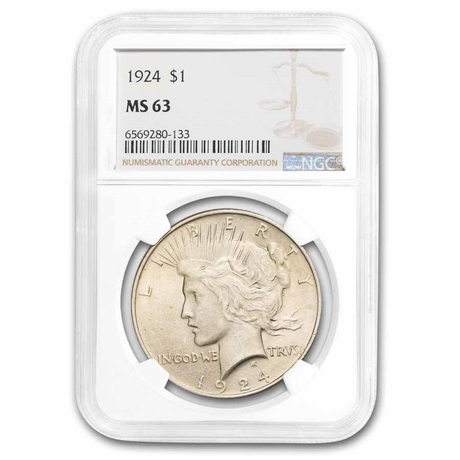 1924 Peace Dollar MS-63 NGC